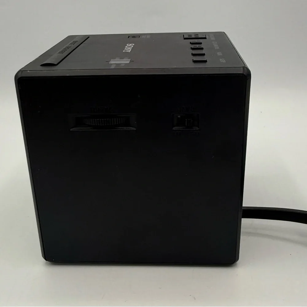 Sony ICF-C1 Square Cube Alarm Clock Radio in Black‎ Tested & Works